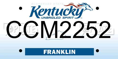 CCM2252 Kentucky License Plate