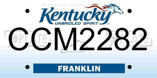 CCM2282 Kentucky License Plate
