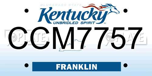 CCM7757 Kentucky License Plate