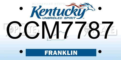 CCM7787 Kentucky License Plate