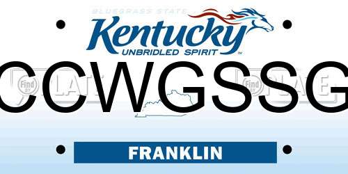 CCWGSSG Kentucky License Plate
