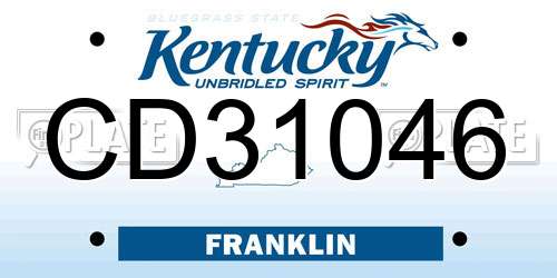 CD31046 Kentucky License Plate