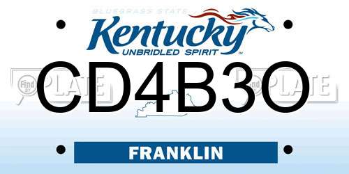 CD4B3O Kentucky License Plate
