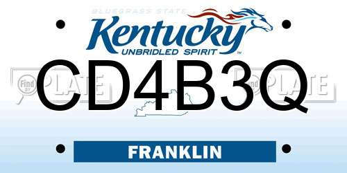 CD4B3Q Kentucky License Plate