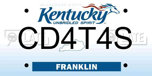 CD4T4S Kentucky License Plate