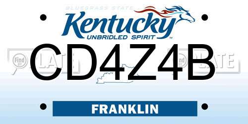 CD4Z4B Kentucky License Plate