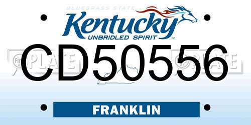 CD50556 Kentucky License Plate