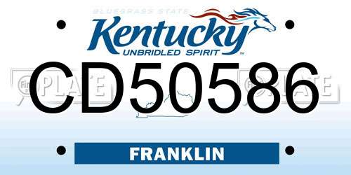 CD50586 Kentucky License Plate