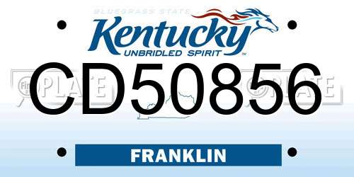 CD50856 Kentucky License Plate