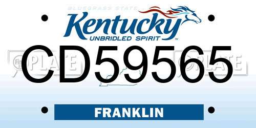 CD59565 Kentucky License Plate