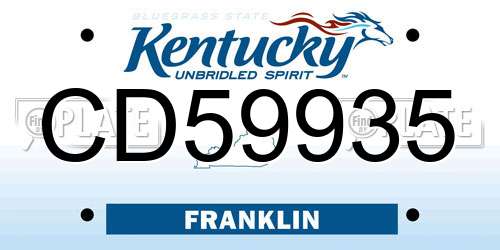 CD59935 Kentucky License Plate