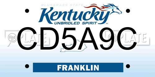 CD5A9C Kentucky License Plate