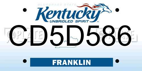 CD5D586 Kentucky License Plate