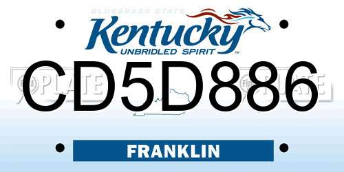 CD5D886 Kentucky License Plate