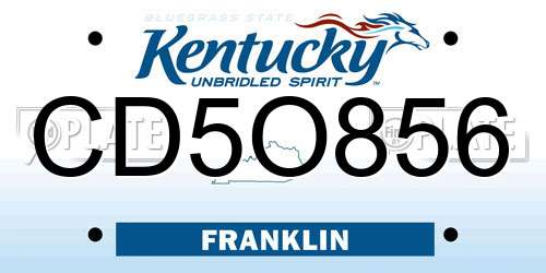CD5O856 Kentucky License Plate