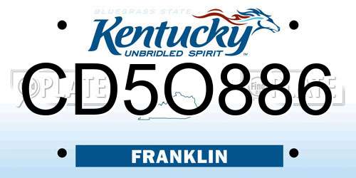 CD5O886 Kentucky License Plate