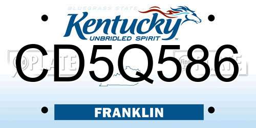 CD5Q586 Kentucky License Plate