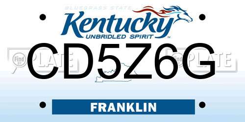 CD5Z6G Kentucky License Plate
