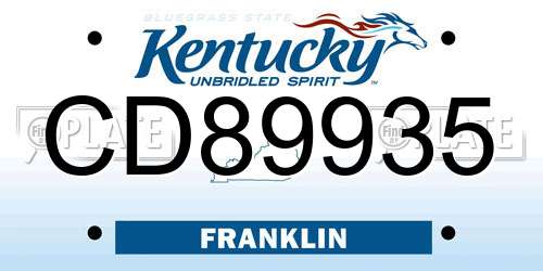 CD89935 Kentucky License Plate