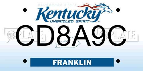 CD8A9C Kentucky License Plate