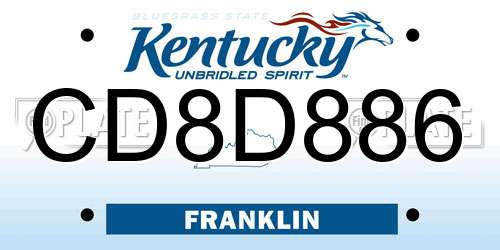 CD8D886 Kentucky License Plate