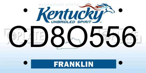 CD8O556 Kentucky License Plate
