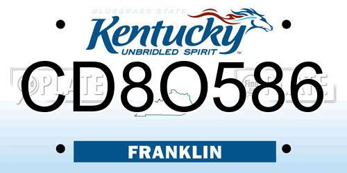 CD8O586 Kentucky License Plate