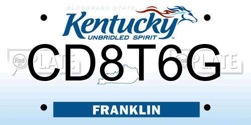 CD8T6G Kentucky License Plate