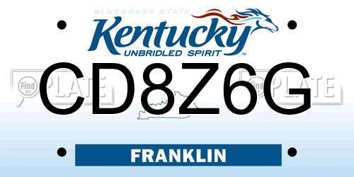 CD8Z6G Kentucky License Plate
