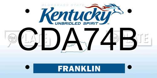 CDA74B Kentucky License Plate