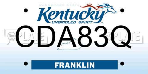CDA83Q Kentucky License Plate