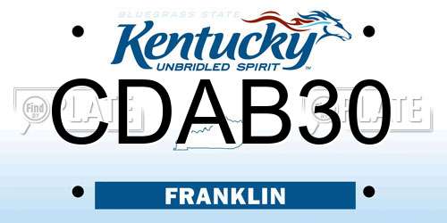 CDAB30 Kentucky License Plate
