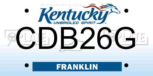 CDB26G Kentucky License Plate