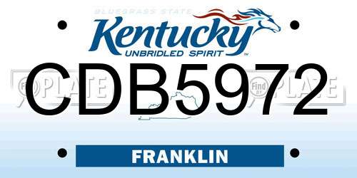CDB5972 Kentucky License Plate