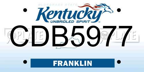 CDB5977 Kentucky License Plate