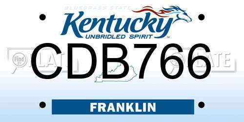 CDB766 Kentucky License Plate