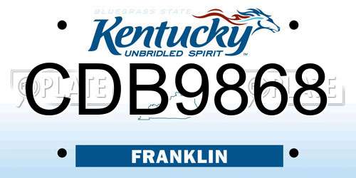 CDB9868 Kentucky License Plate
