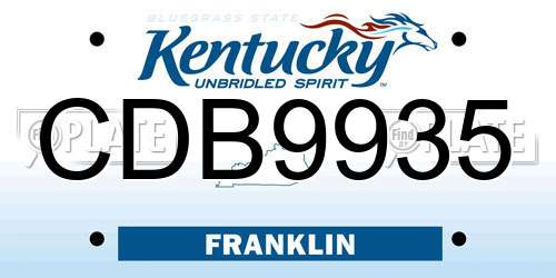 CDB9935 Kentucky License Plate