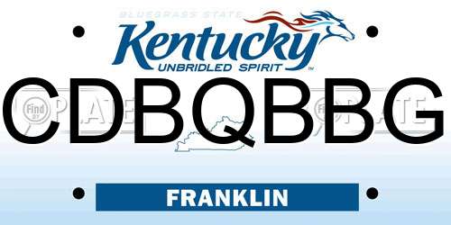CDBQBBG Kentucky License Plate