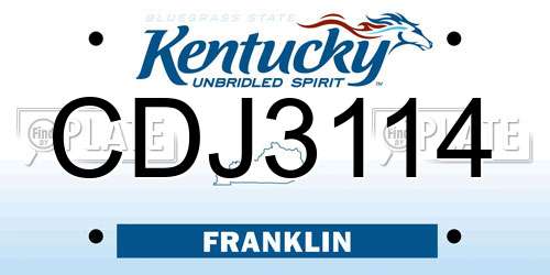 CDJ3114 Kentucky License Plate