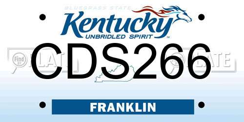 CDS266 Kentucky License Plate