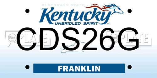 CDS26G Kentucky License Plate