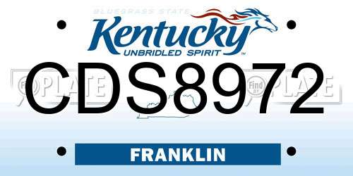 CDS8972 Kentucky License Plate