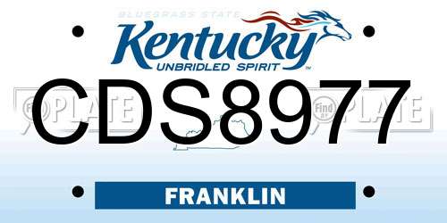 CDS8977 Kentucky License Plate