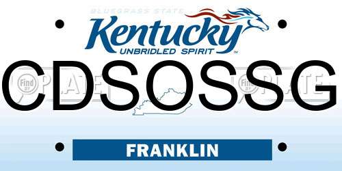 CDSOSSG Kentucky License Plate