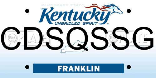 CDSQSSG Kentucky License Plate