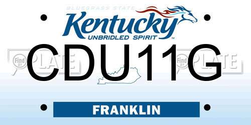 CDU11G Kentucky License Plate