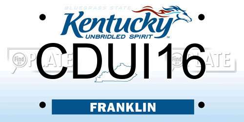 CDUI16 Kentucky License Plate