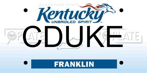 CDUKE Kentucky License Plate