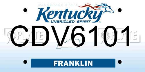 CDV6101 Kentucky License Plate